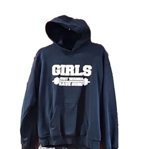 GIRLS JUST WANNA HAVE GUNS HOODIE BLACK MEDIUM